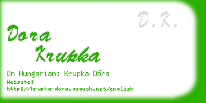 dora krupka business card